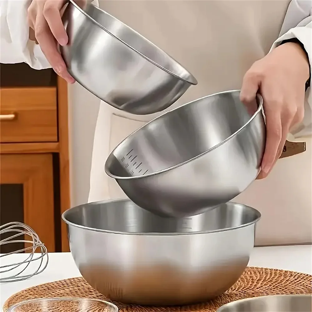 Baking Kitchen Set - طقم أوعية خلط من الفولاذ المقاوم