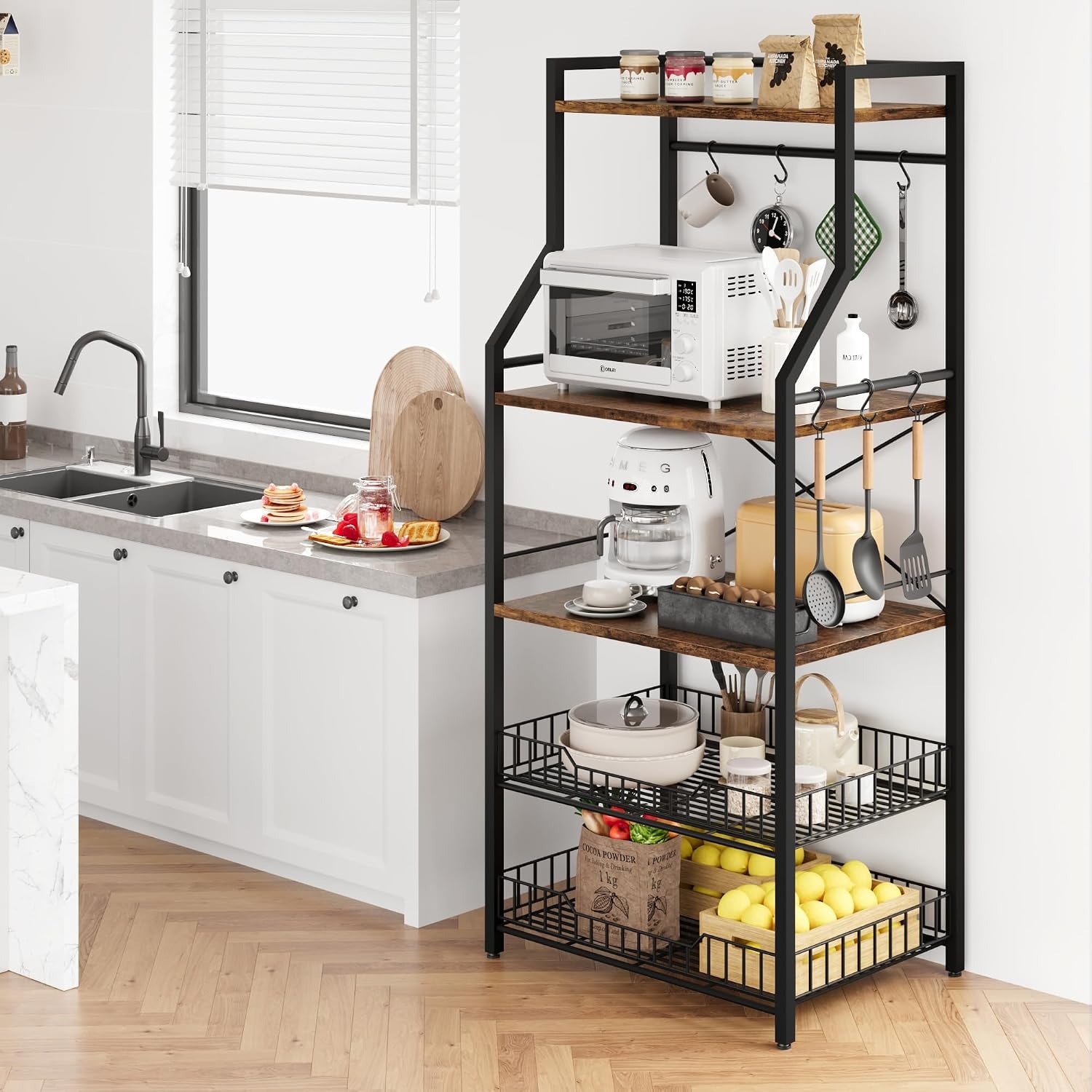 رف مطبخ من 5 طبقات مع حامل للم - مراجعة Kitchen Baking Rack وسعره