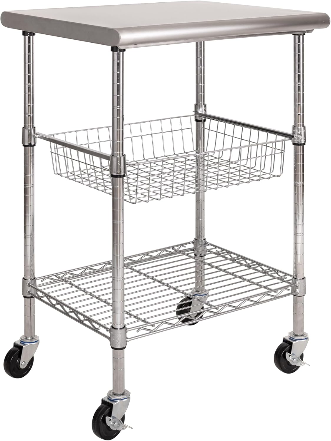 طاولة تحضير تجارية من الفولاذ  - مراجعة Kitchen Baking Cart وسعره