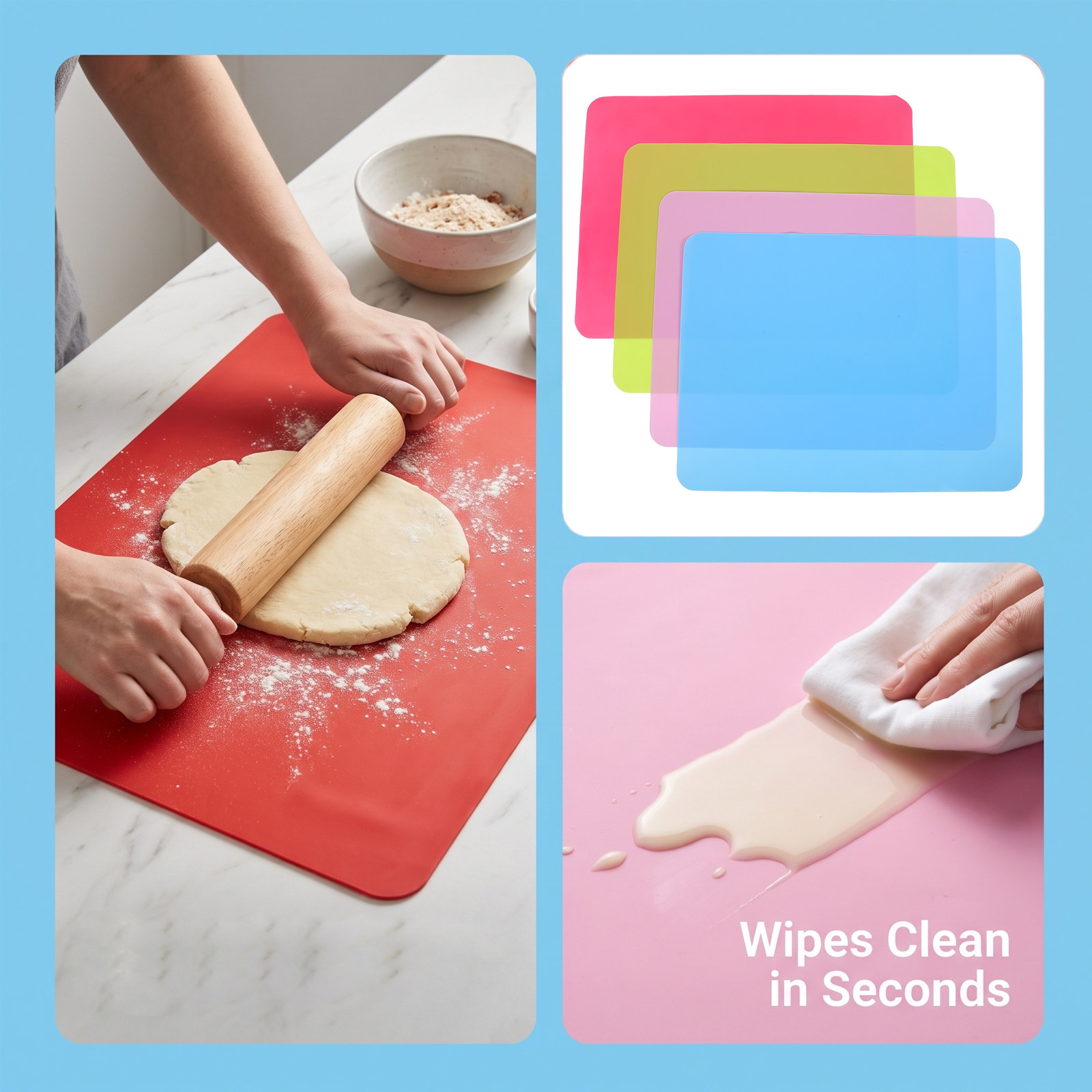 4 قطع من أدوات فرد العجين للخب - مراجعة Kitchen Roller Baking وسعره