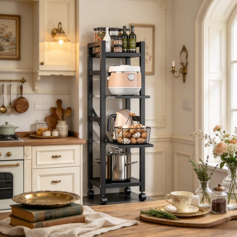 رف مطبخ قابل للسحب، رف أرضي لل - مراجعة Kitchen Baking Cart وسعره